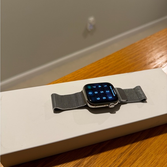 Apple Watch Series 9 Silver Stainless Steel Milanese Loop - 41MM - Picture 4 of 7